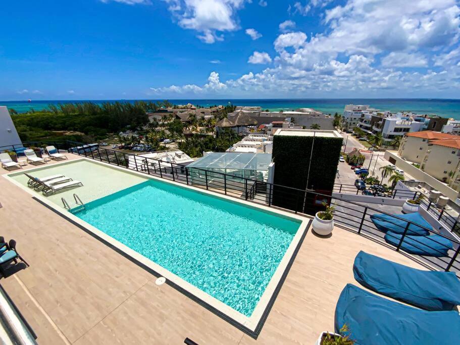 Beautiful + Luxury + Ocean View + Pool Apartment Плая дел Кармен Екстериор снимка