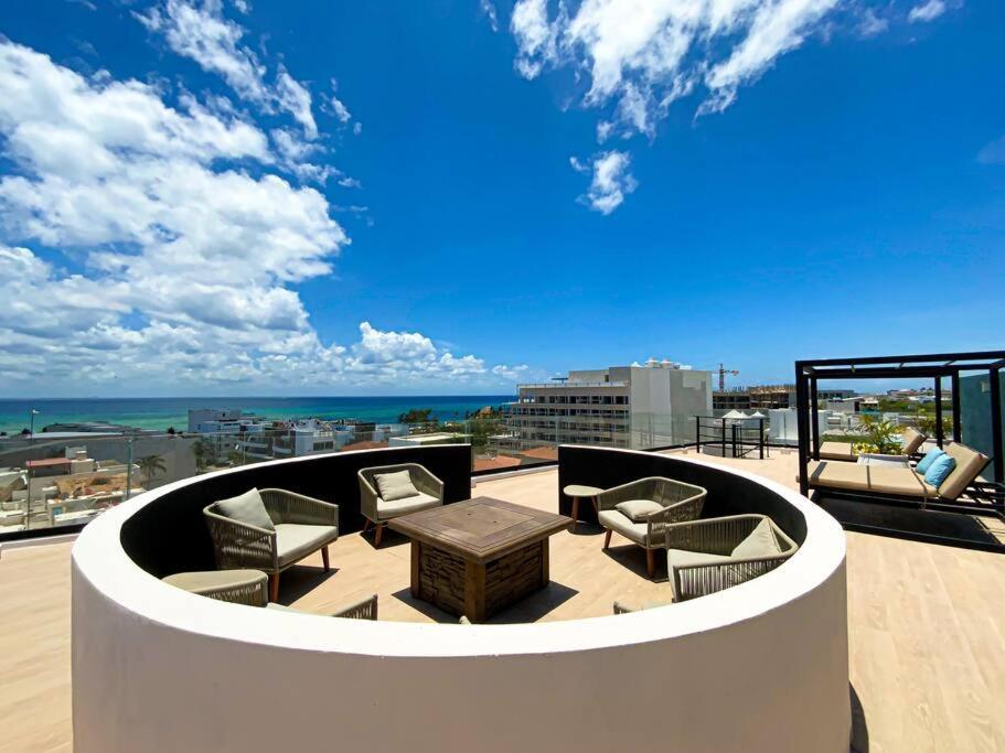 Beautiful + Luxury + Ocean View + Pool Apartment Плая дел Кармен Екстериор снимка