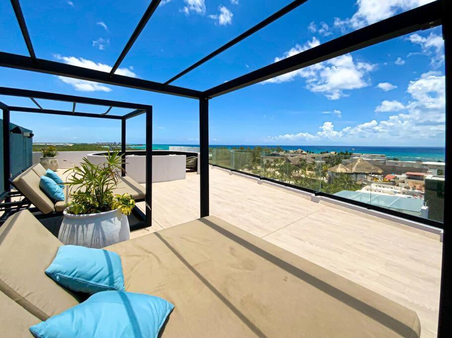 Beautiful + Luxury + Ocean View + Pool Apartment Плая дел Кармен Екстериор снимка