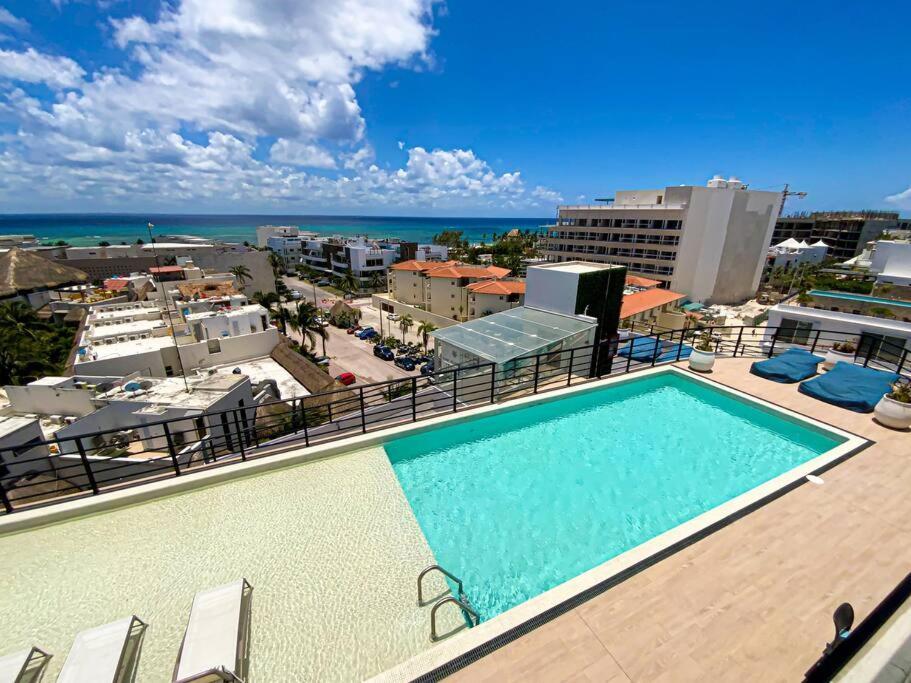 Beautiful + Luxury + Ocean View + Pool Apartment Плая дел Кармен Екстериор снимка