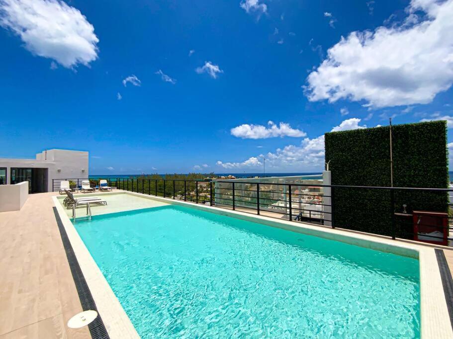 Beautiful + Luxury + Ocean View + Pool Apartment Плая дел Кармен Екстериор снимка